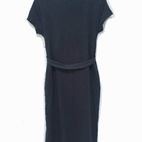 GAP Casual Charcoal Gray Midi Dress with Adjustable Belt – Size XS - Picture 3 of 6
